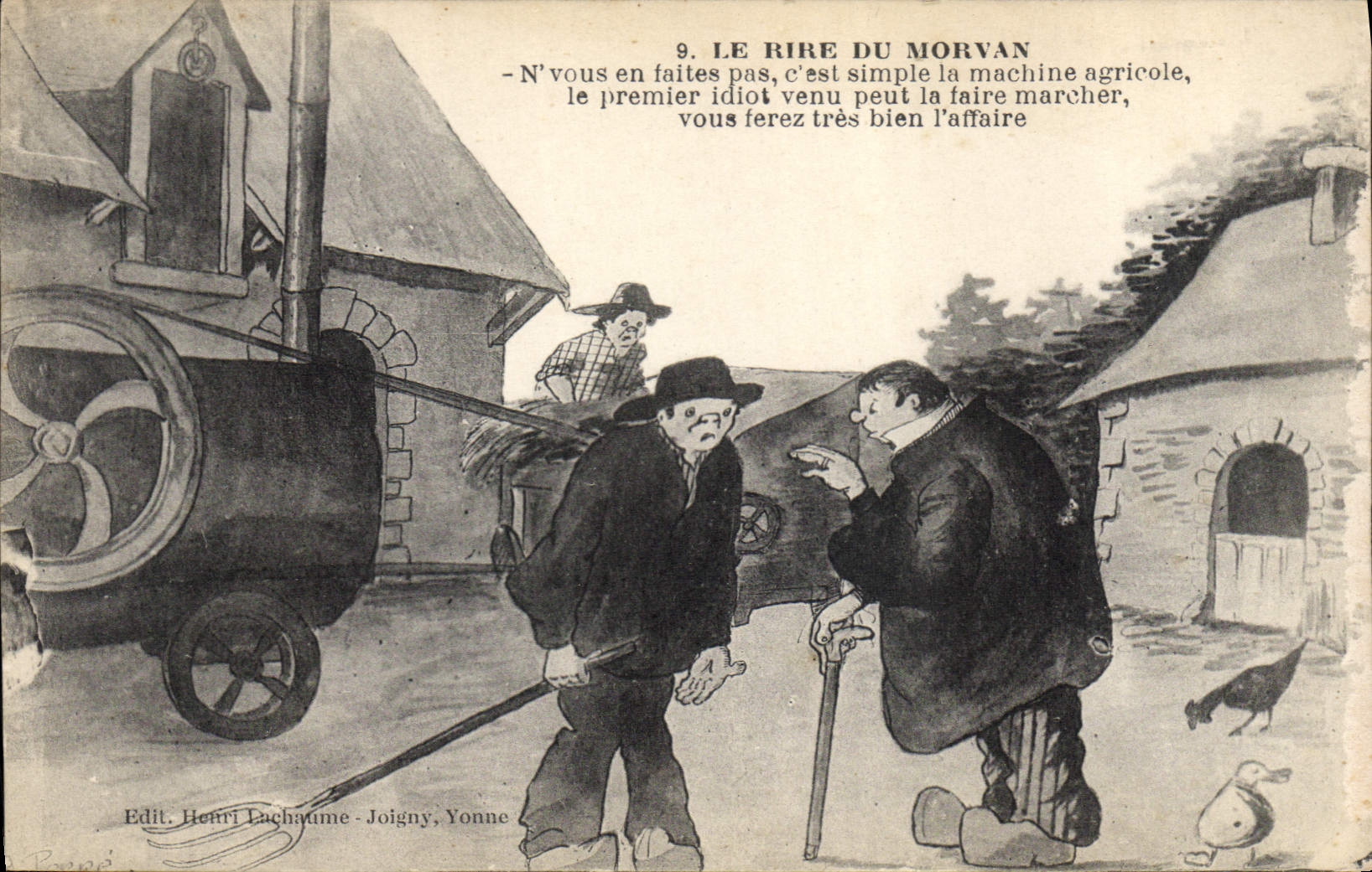 CPA Le rire du Morvan Machine agricole