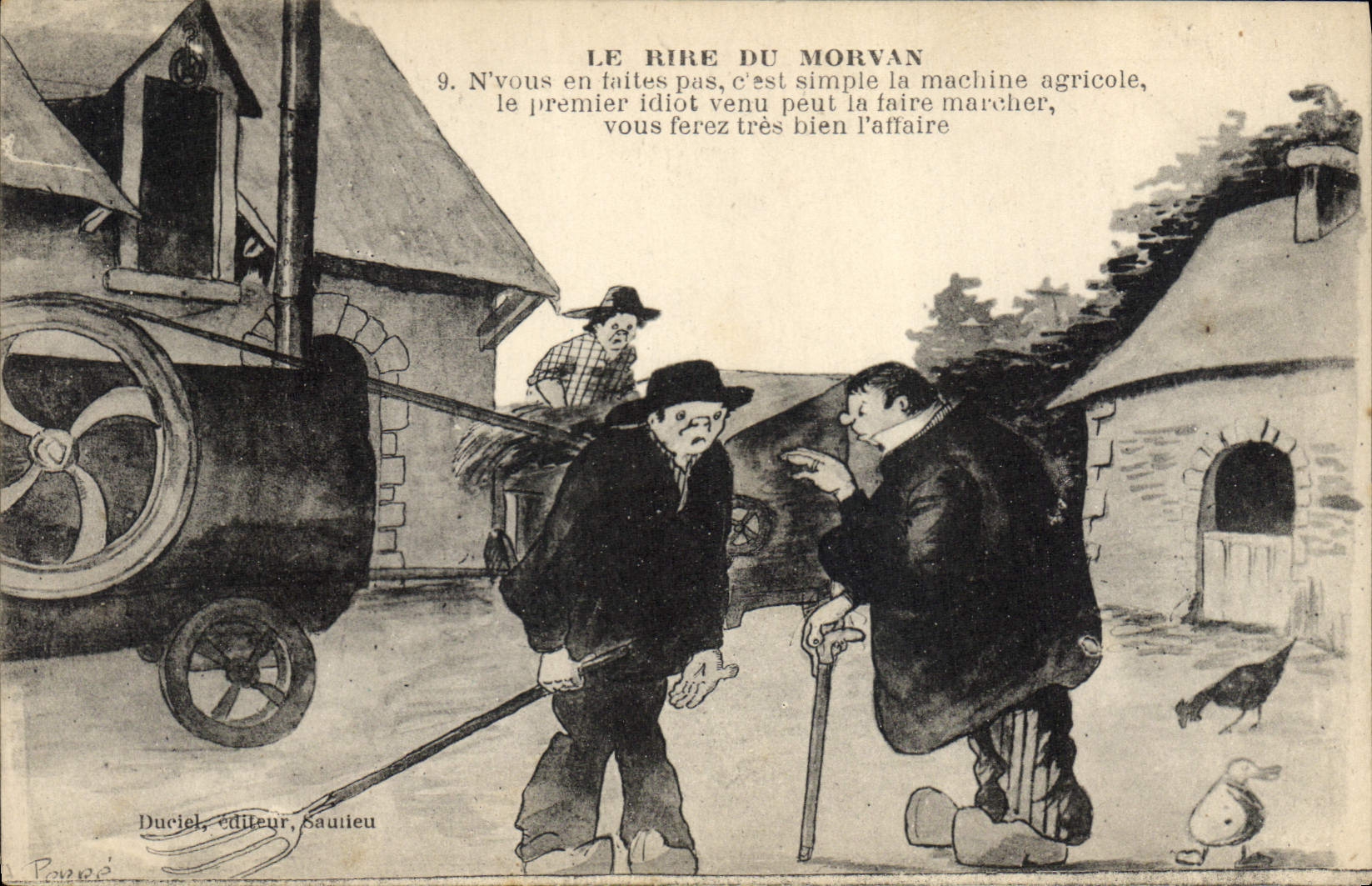 CPA Le rire du Morvan Machine agricole