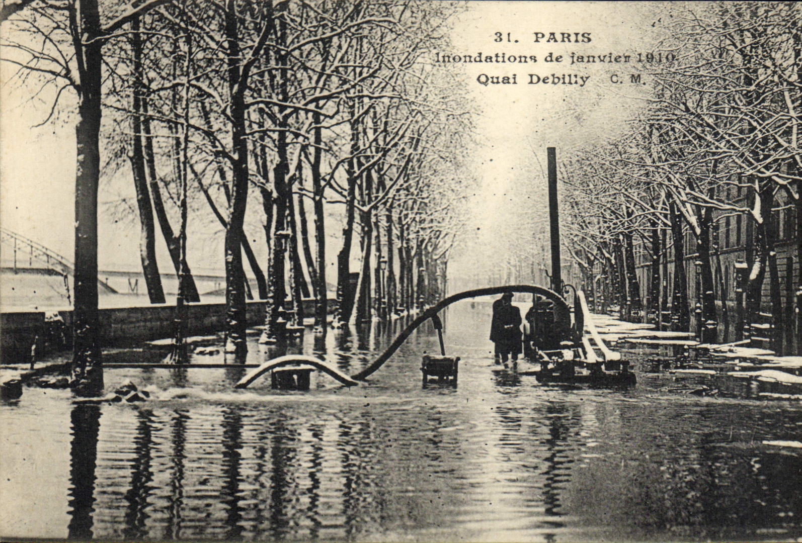 CPA Paris Inondations de la Seine Quai Debilly