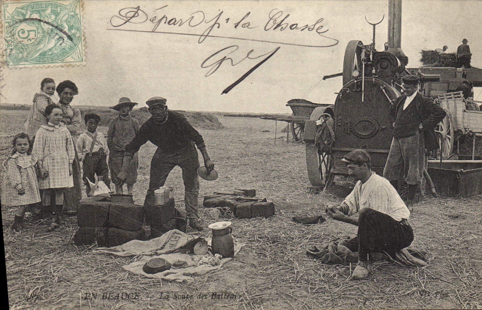 VINTAGE POSTCARD Locomotive In Beauce the soup of Beaters TOP