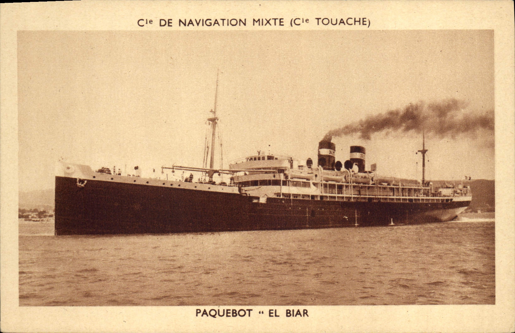 CPA Bateau Paquebot Cie de Navigation mixte Cie Touache El Biar