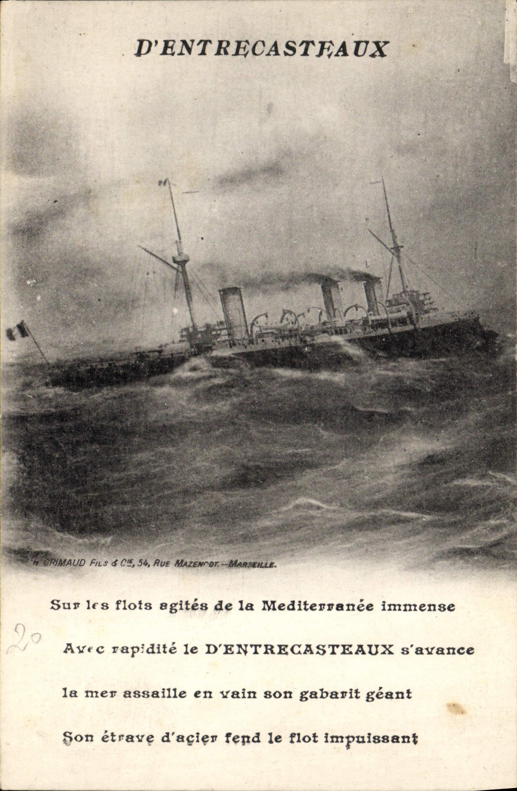 CPA Bateau Paquebot D'Entrecasteaux 