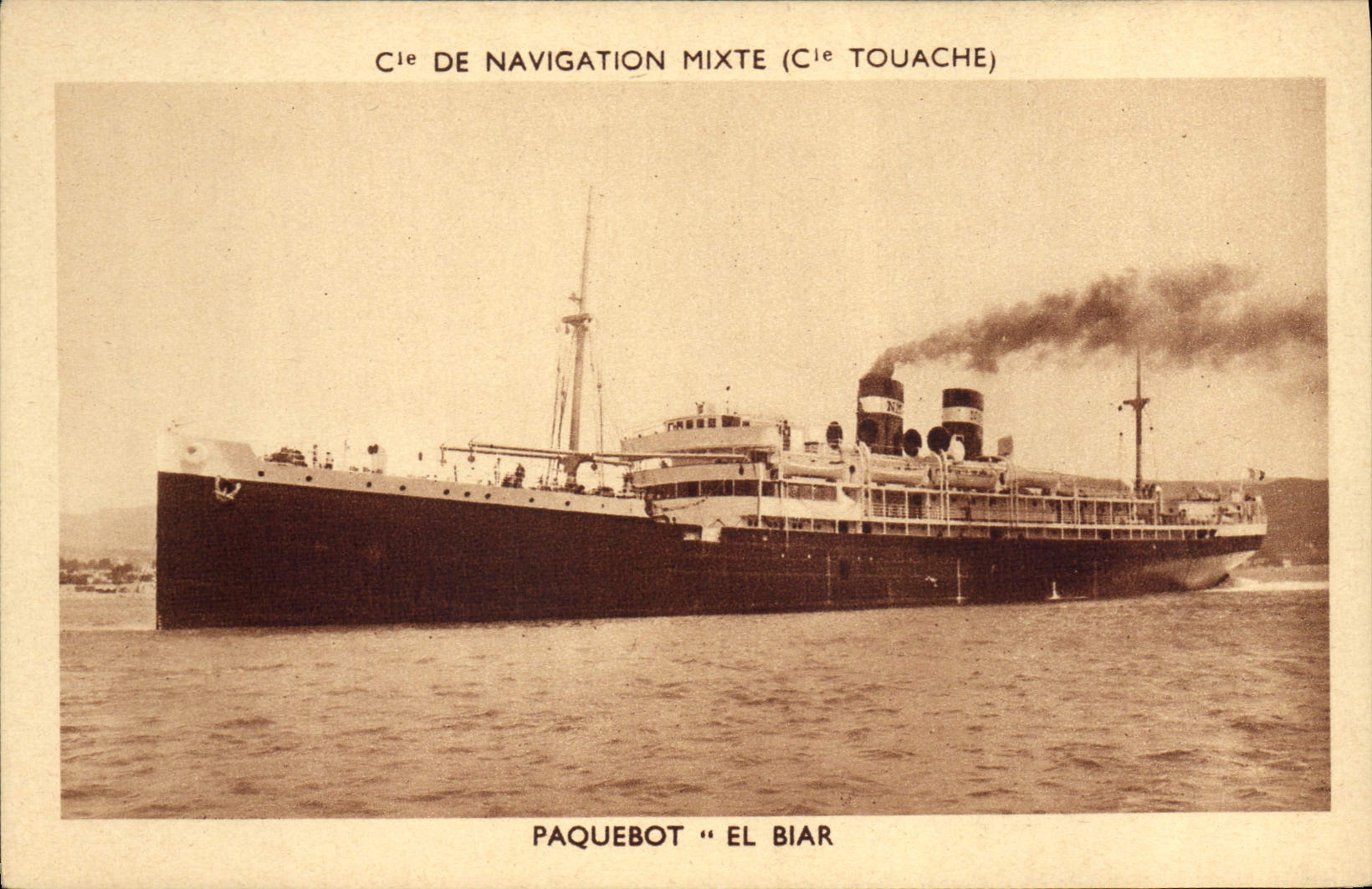 CPA Bateau Paquebot Cie de Navigation mixte Cie Touache El Biar