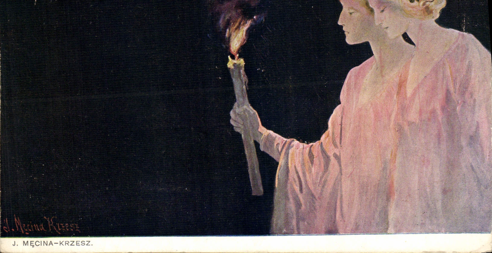 CPA Fantaisie Illustrateur Mecina Krzesz Femmes