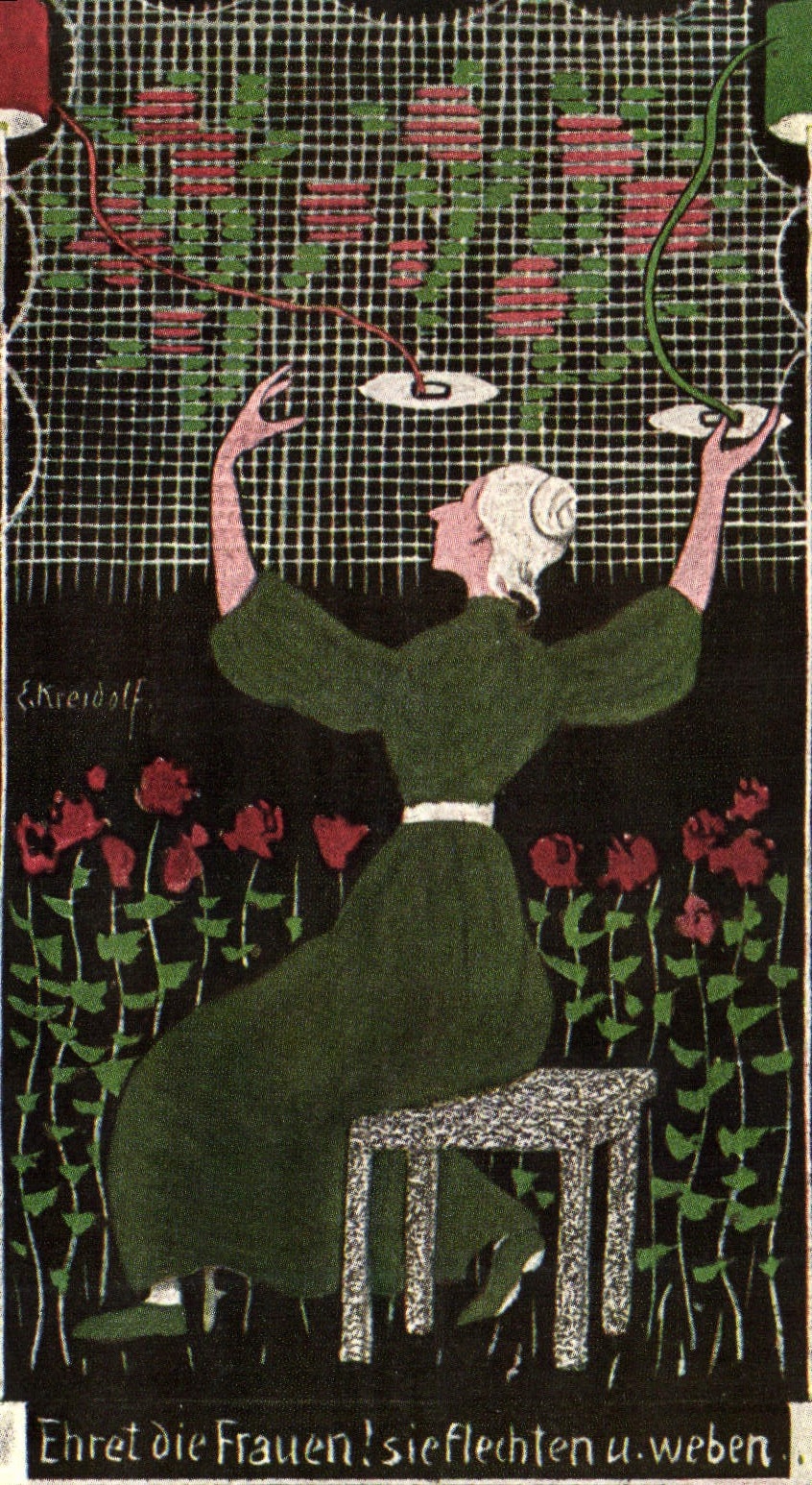 VINTAGE POSTCARD Fantasy Illustrator Kreidolf Woman