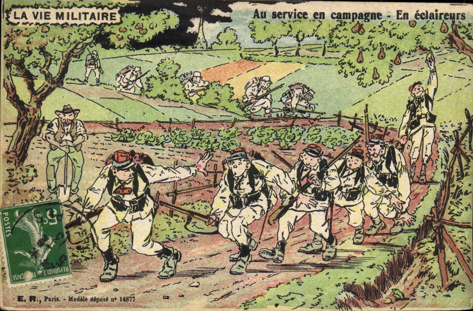 CPA Militaria Au service en campagne En eclaireurs 
