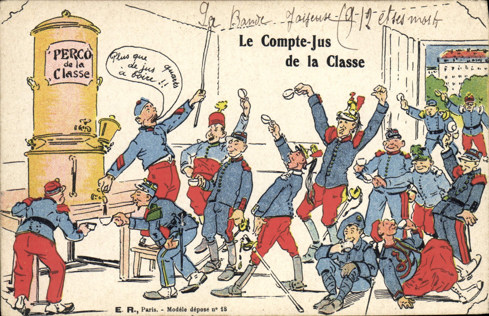CPA Militaria Le compte jus de la classe Perco 