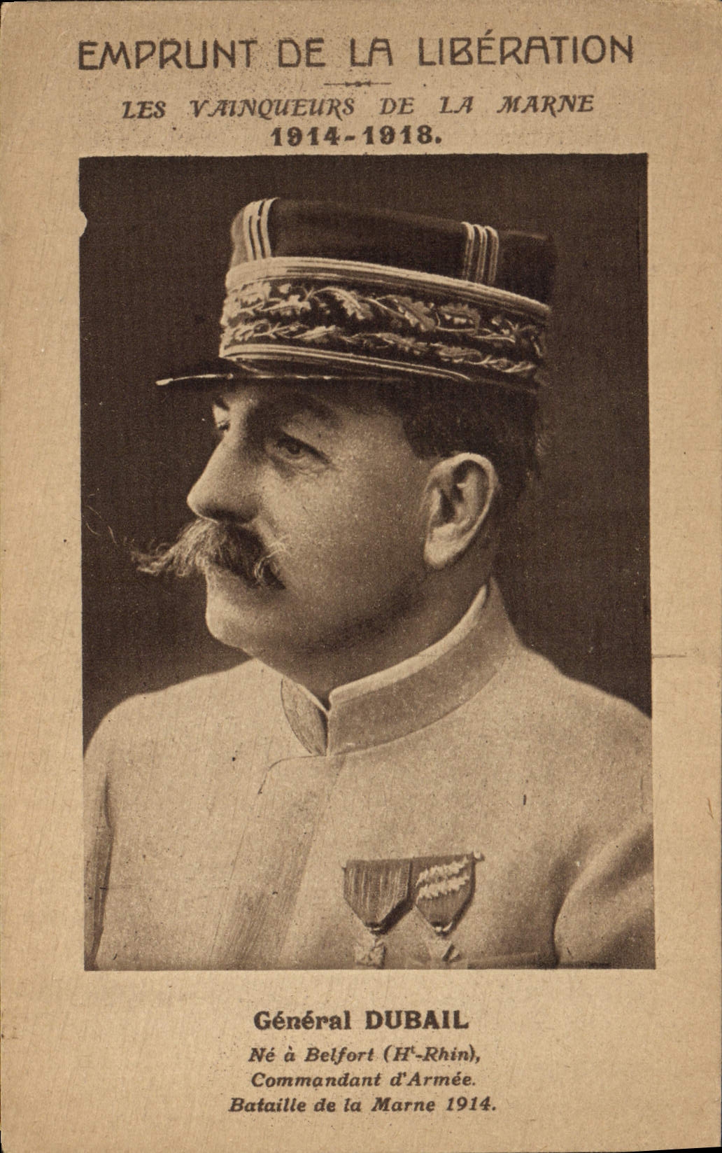 VINTAGE POSTCARD Militaria General Loan of the release Dubail