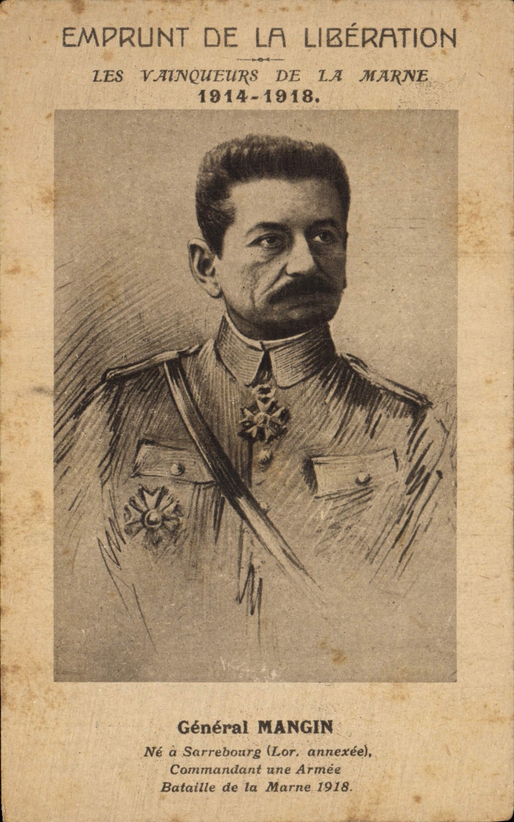 CPA Militaria Emprunt de la liberation General Mangin 