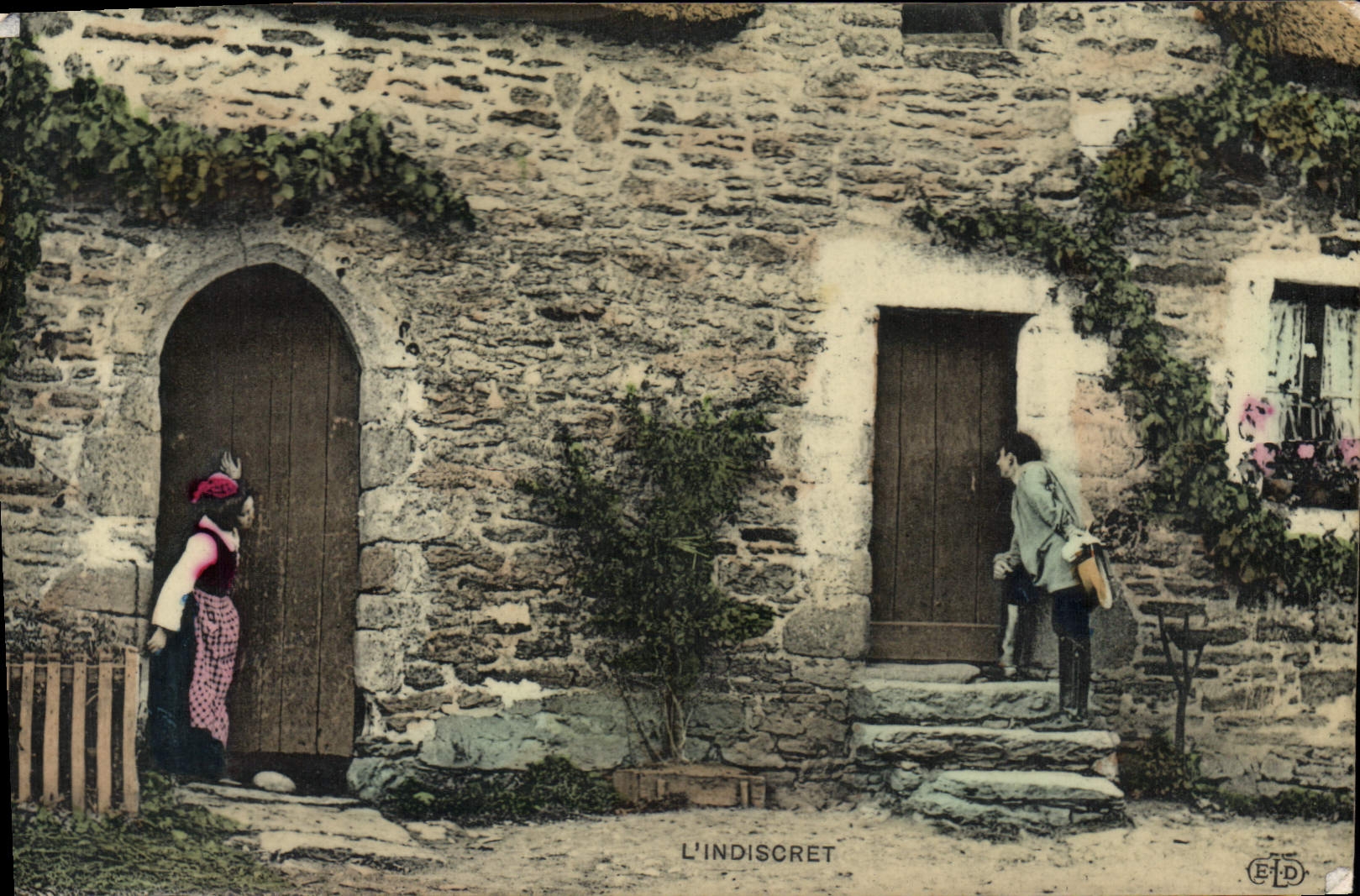 CPA Folklore L'indiscret 