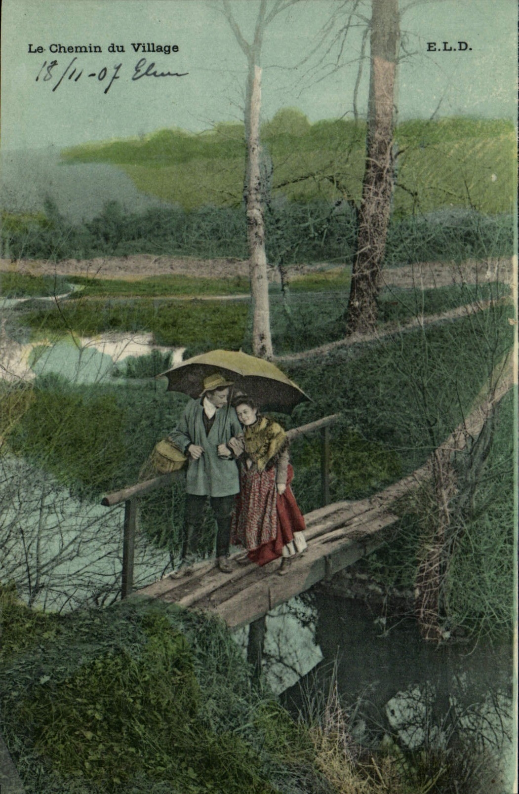 CPA Folklore Le chemin du village 