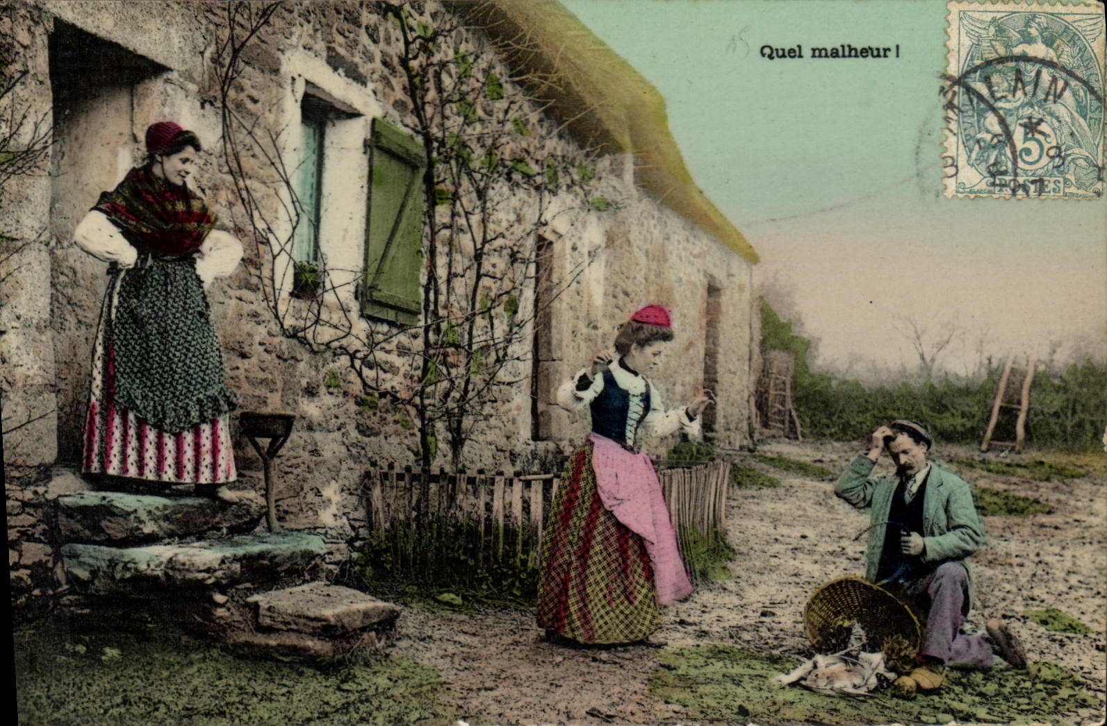 CPA Folklore Quel malheur !