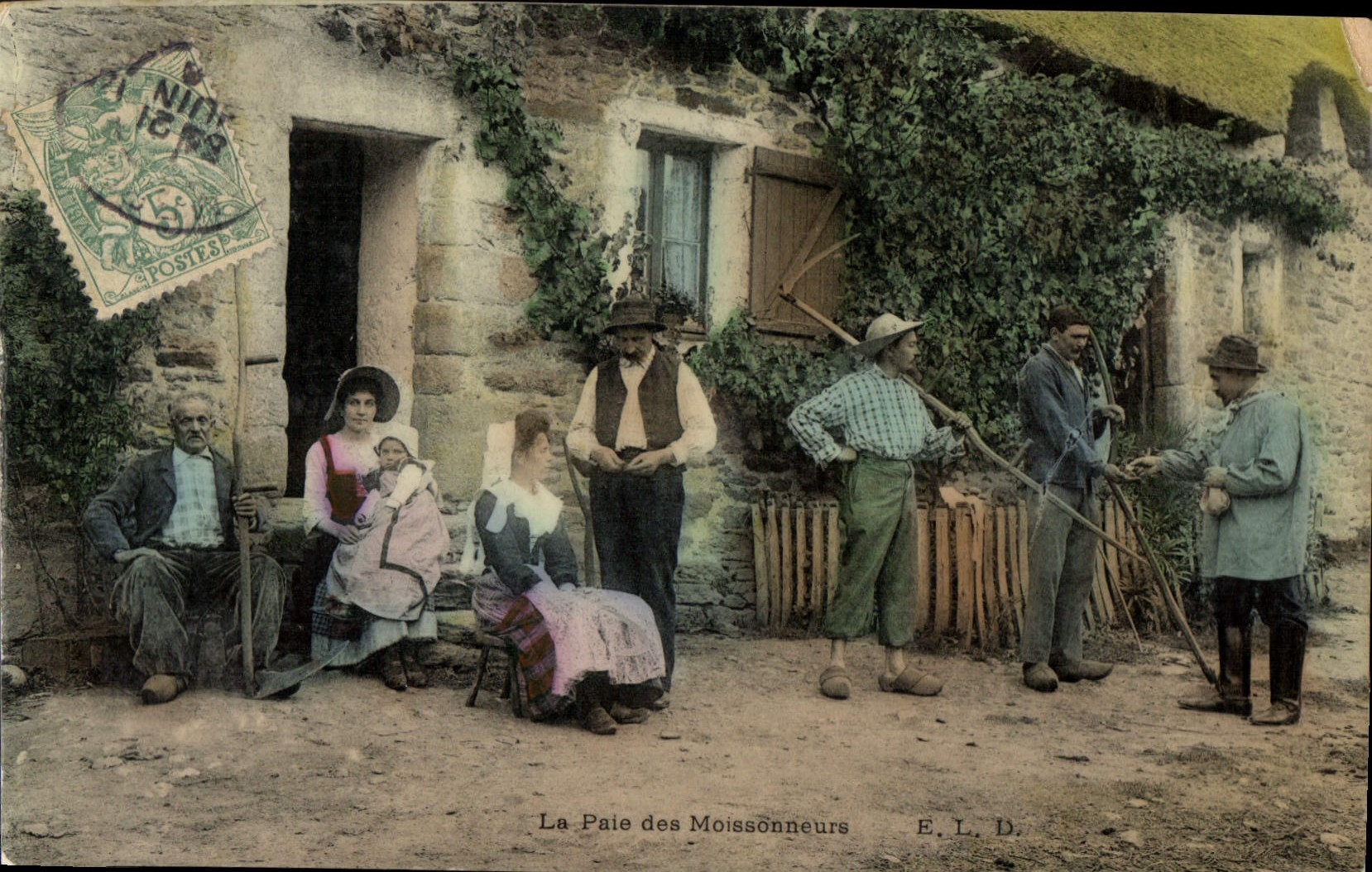 CPA Folklore La paie des moissonneurs 