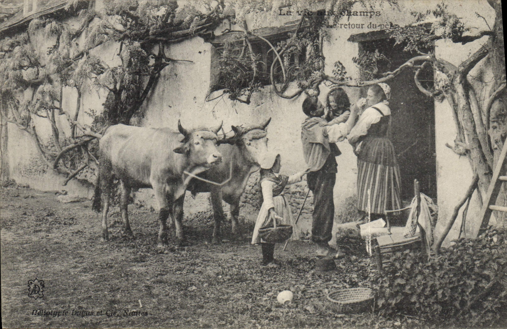 CPA Folklore La vie aux champs Le retour du pere 