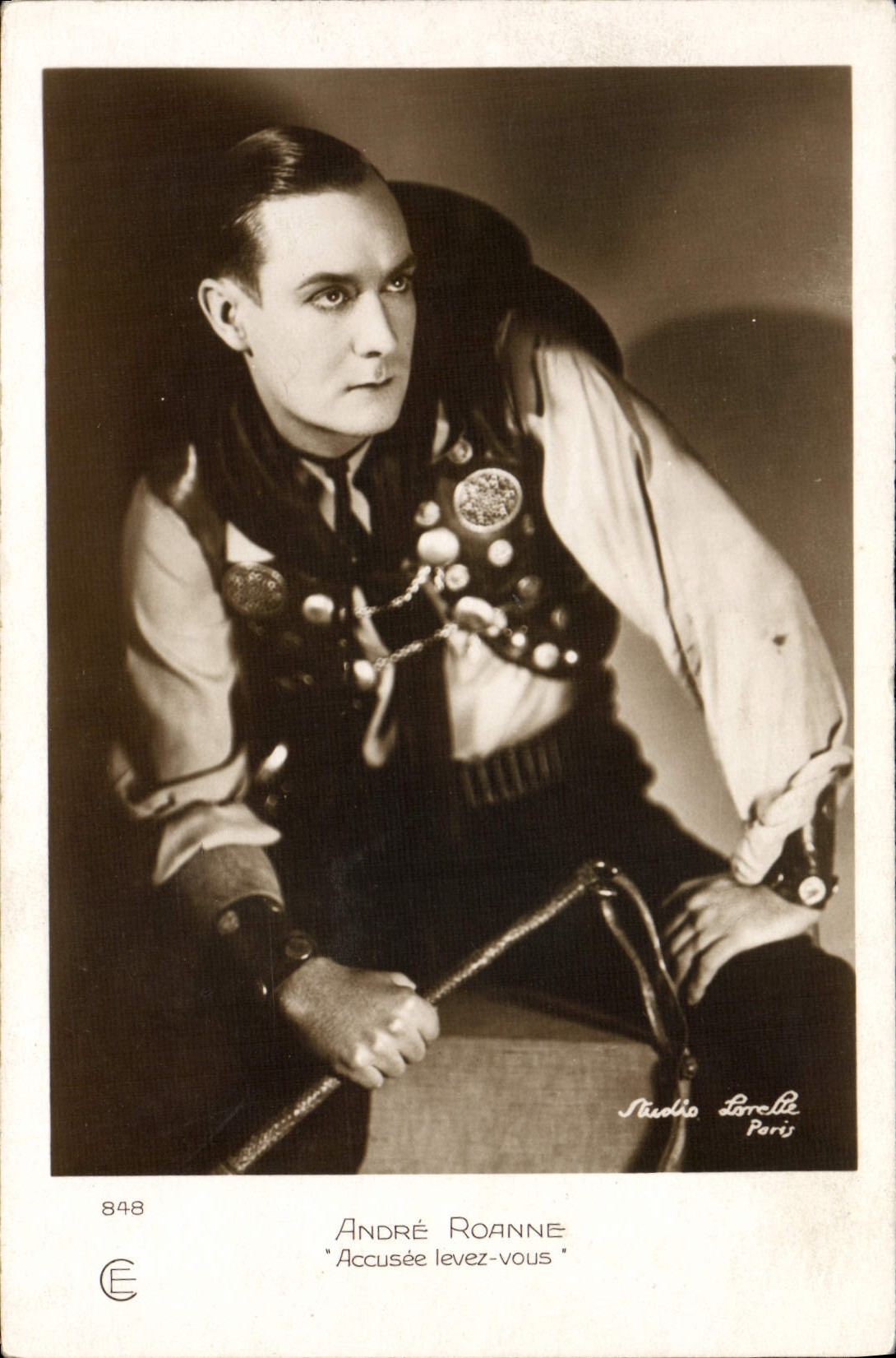 VINTAGE POSTCARD Cinema Andre Roanne Accusee raise