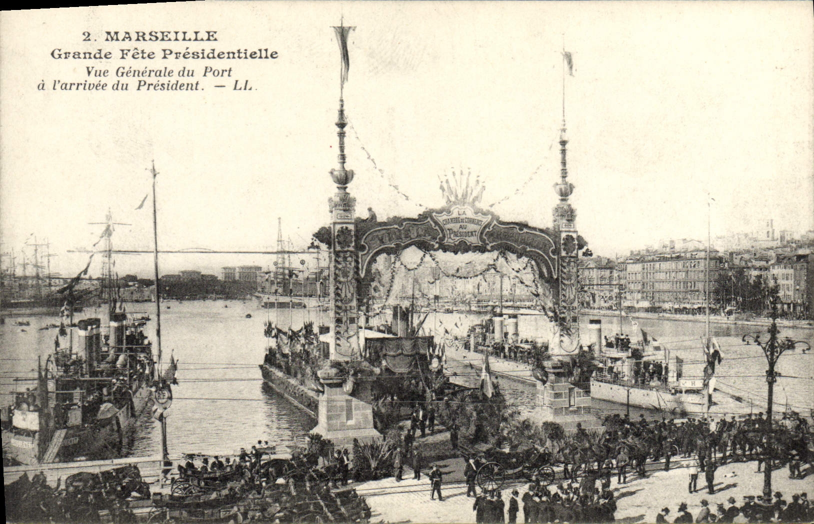 CPA Marseille Grande fete presidentielle Vue generale du port a l'arrivee du President