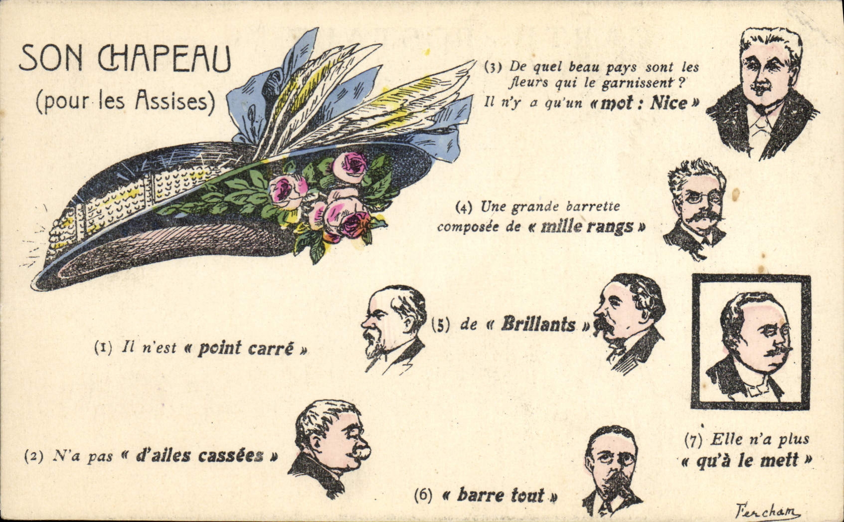 CPA Son chapeau pour les Assises 