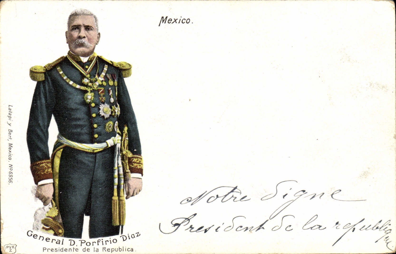 CPA Mexico General D Porfirio Diaz Presidente de la Republica Mexique