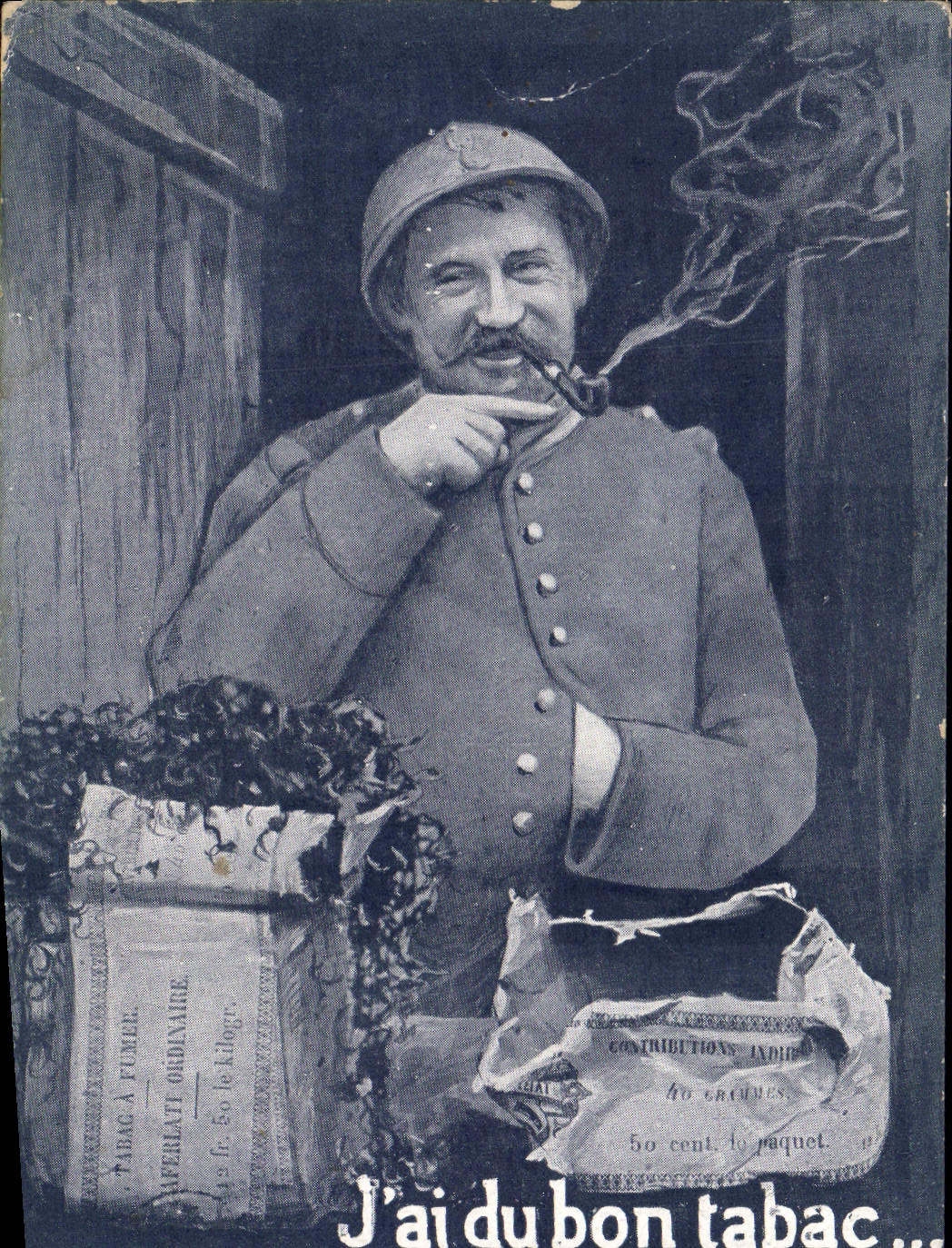 CPA Folklore Tabac Soldat Militaria