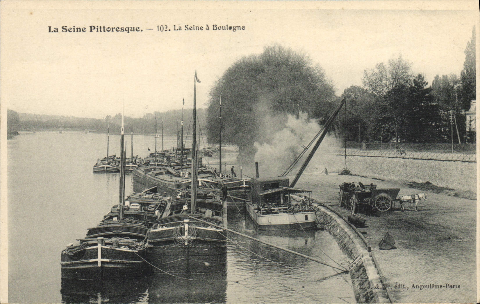 CPA Bateau Peniche La Seine a Boulogne