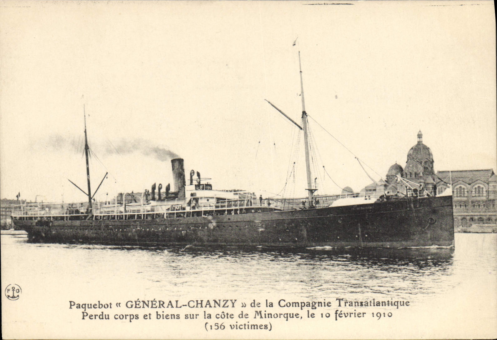 CPA Bateau Paquebot General Chanzy de la Compagnie Transatlantique Cote de Minorque
