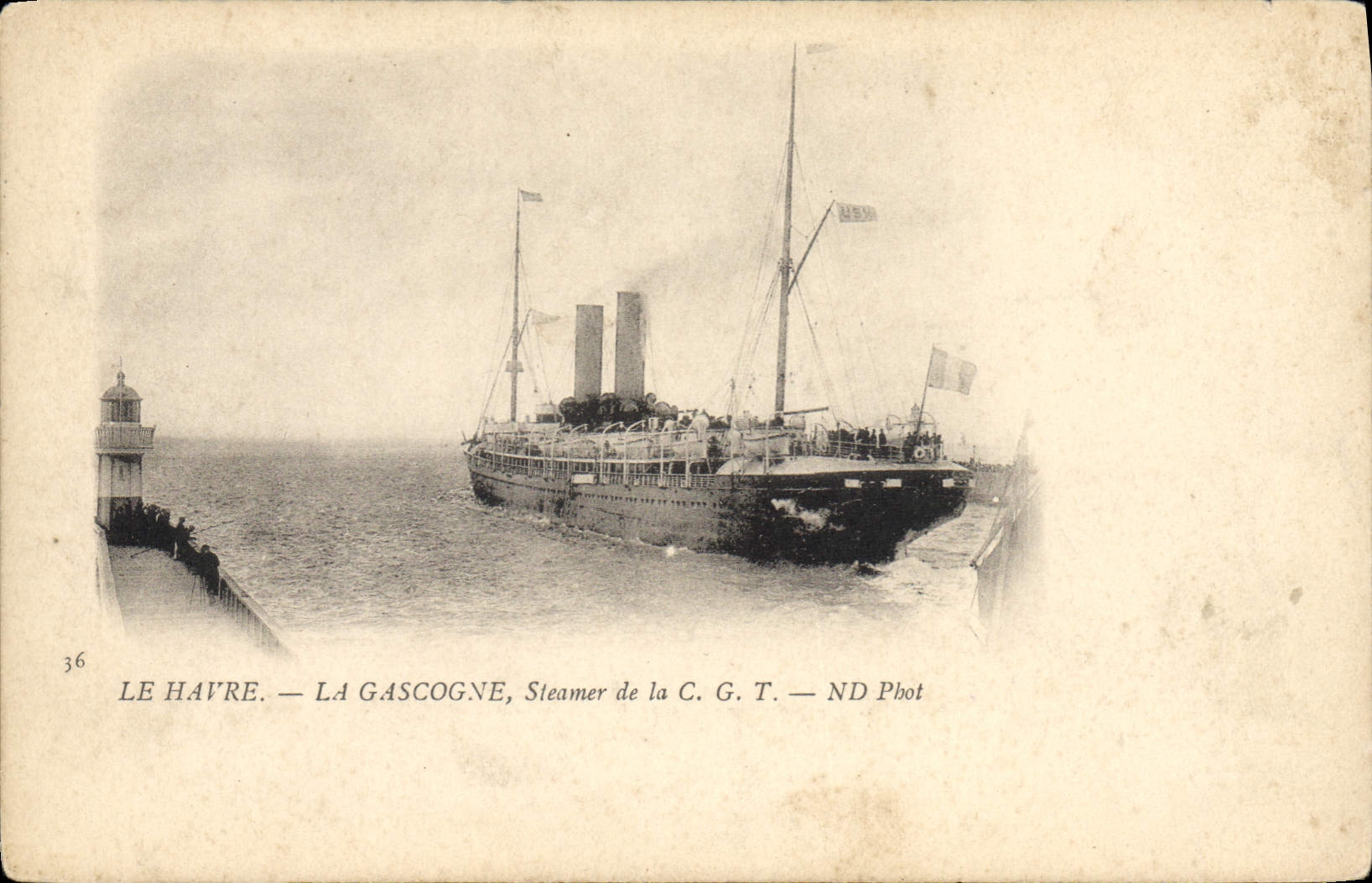 CPA Bateau Le Havre Paquebot La Gascogne steamer de la CGT