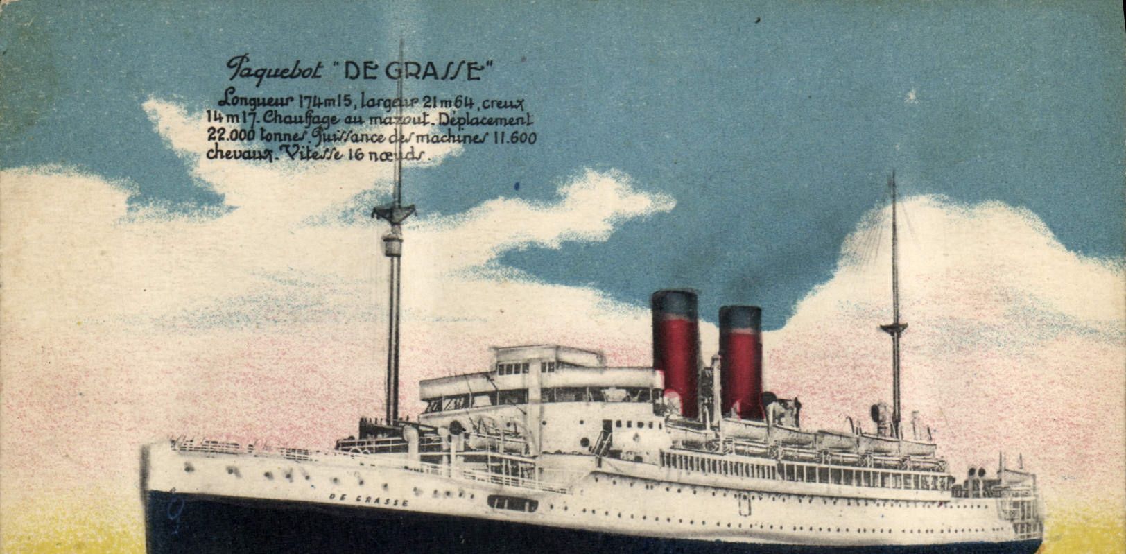 CPA Bateau Paquebot De Grasse