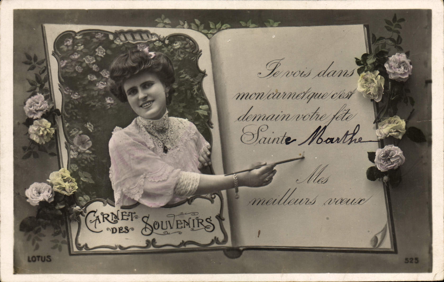 CPA Fantaisie Prenom Marthe
