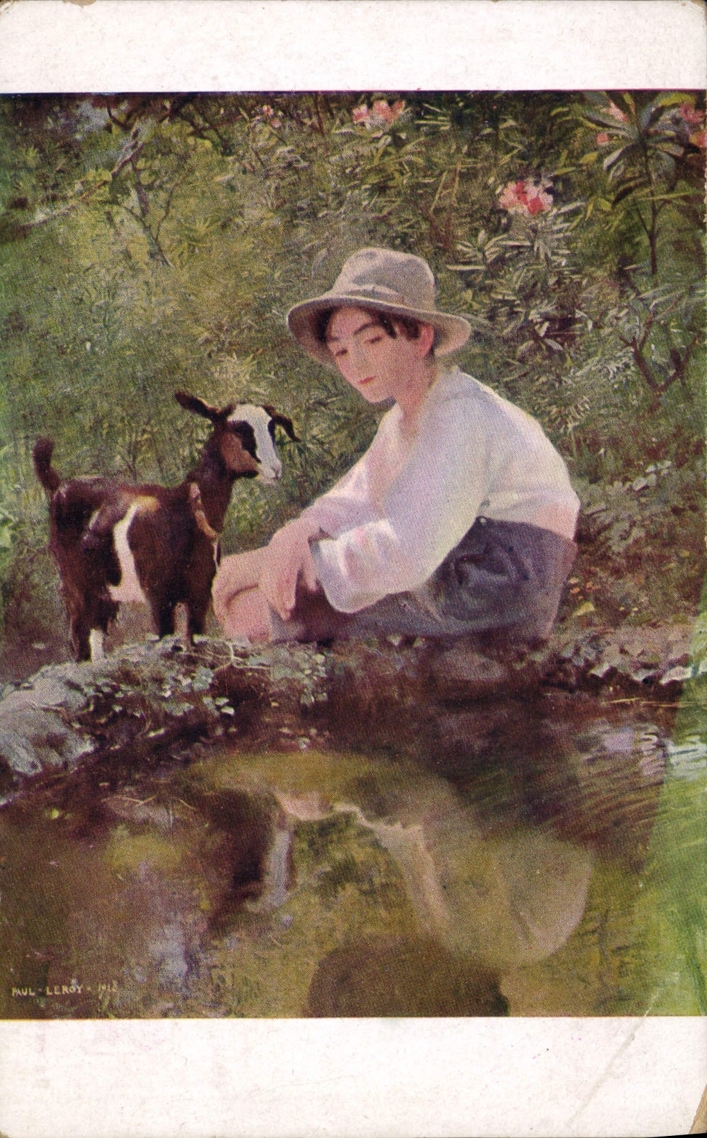VINTAGE POSTCARD Leroy Goat the two Provence friends