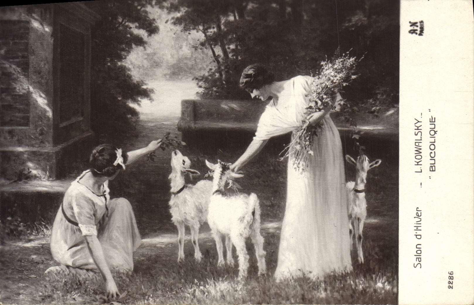 VINTAGE POSTCARD Goat Kowalsky Living room of Bucolique winter