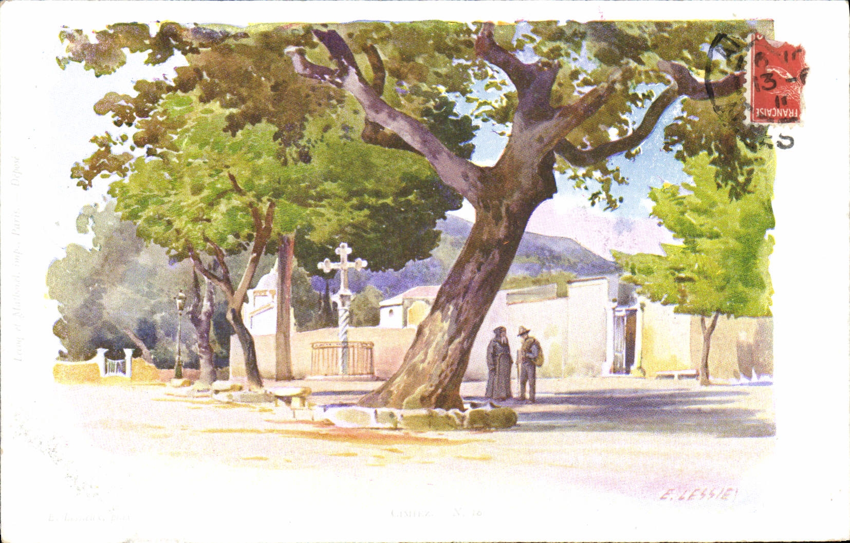 VINTAGE POSTCARD Fantasy Illustrator Lessieux Cimiez