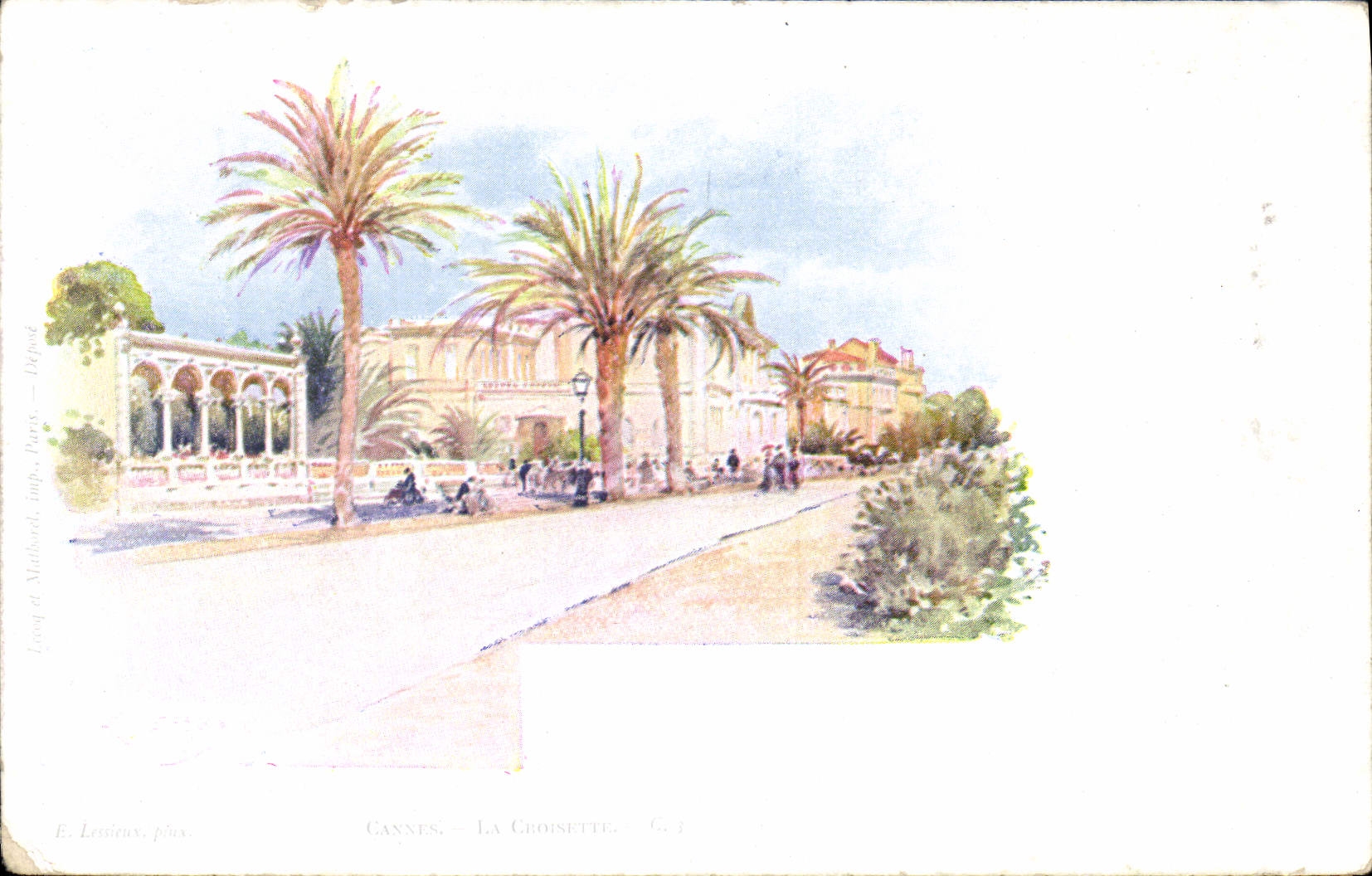 CPA Fantaisie Illustrateur Lessieux Cannes La Croisette