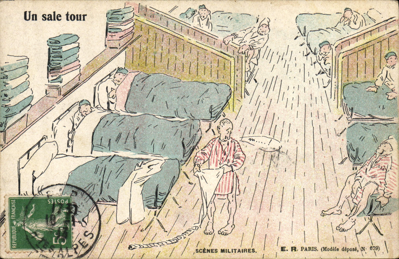 VINTAGE POSTCARD Militaria Fantasy a dirty trick