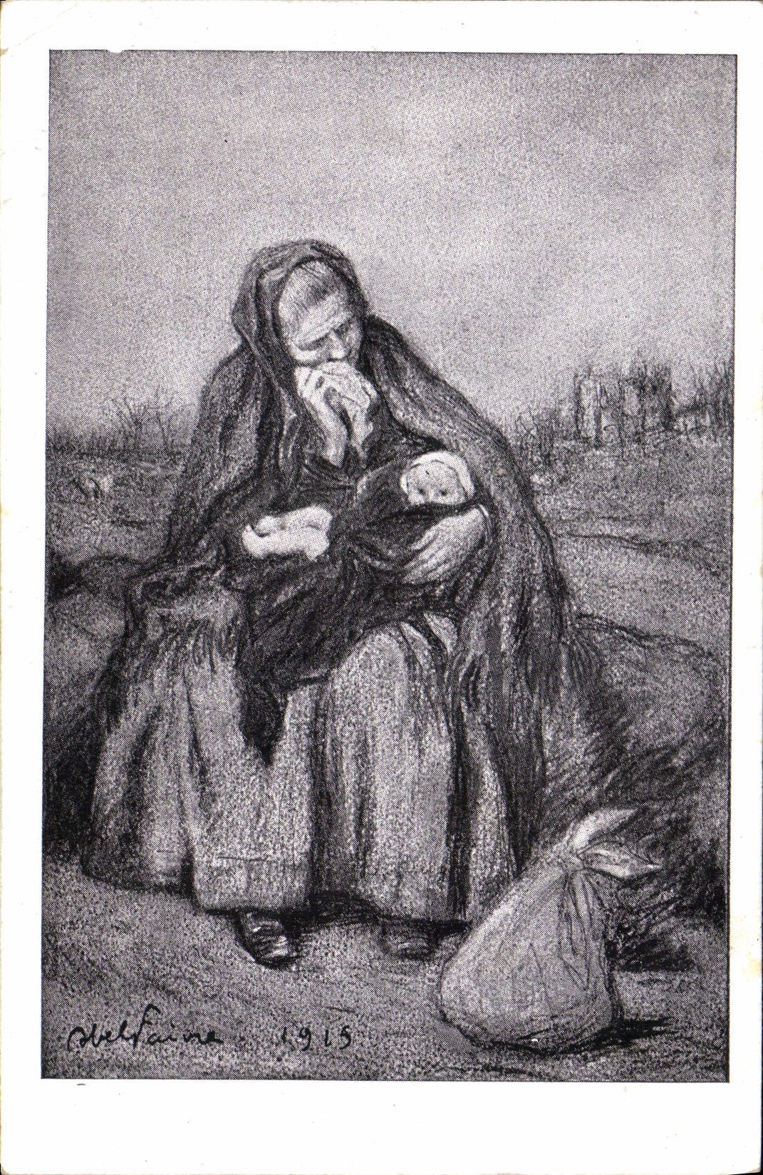 CPA Fantaisie Militaria Femme Secours National