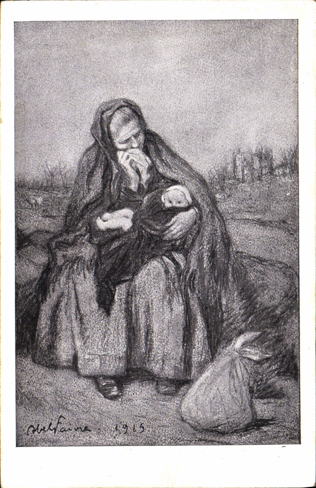 VINTAGE POSTCARD Fantasy Militaria Marianne National Help