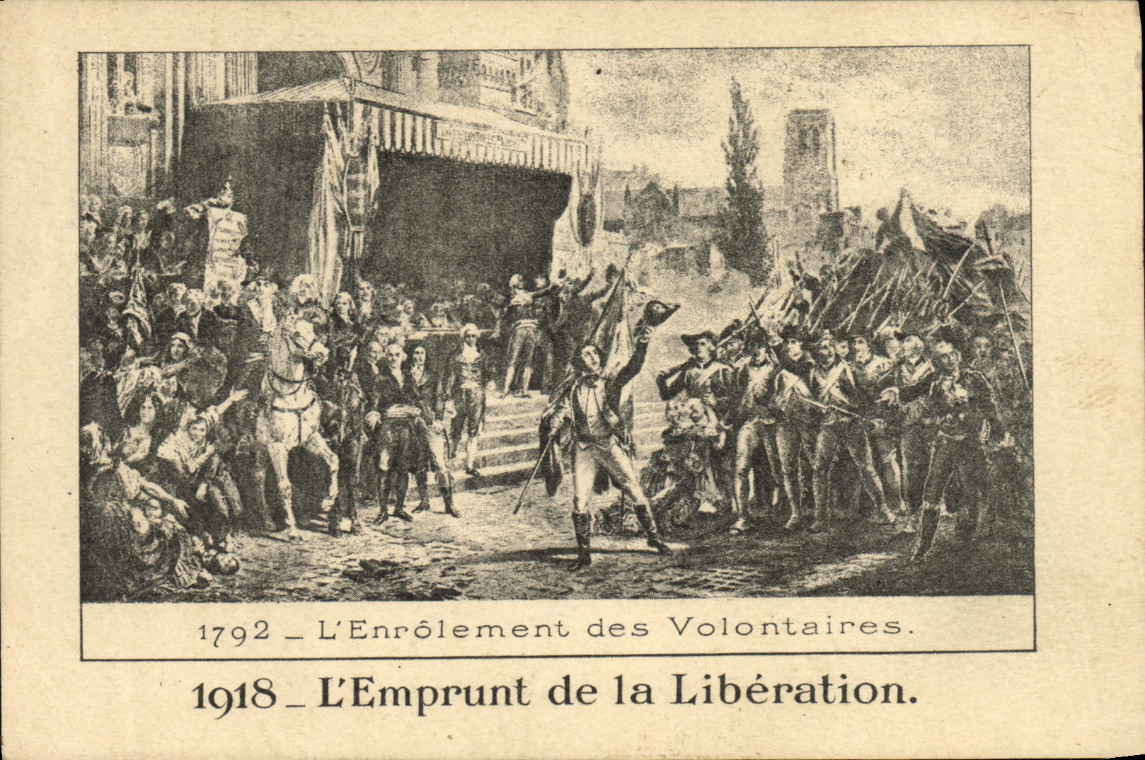 VINTAGE POSTCARD Fantasy Militaria Loan of the release 1918