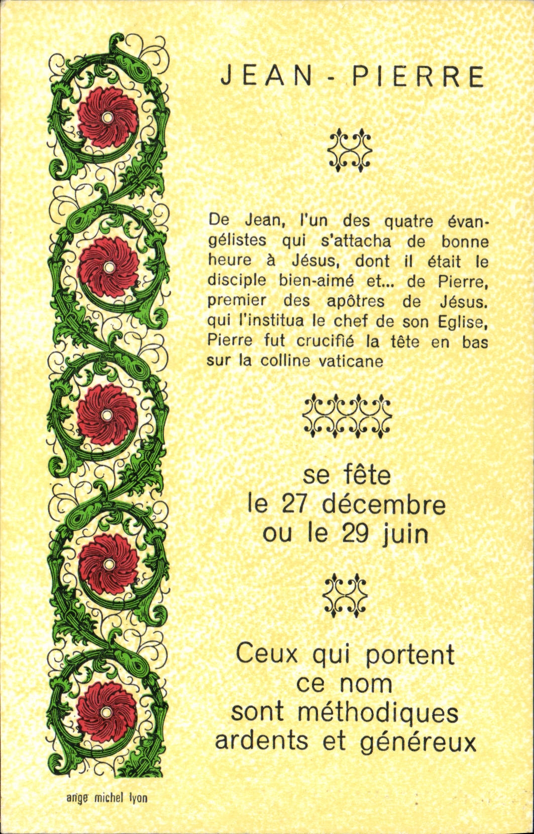 VINTAGE POSTCARD Jean-Pierre