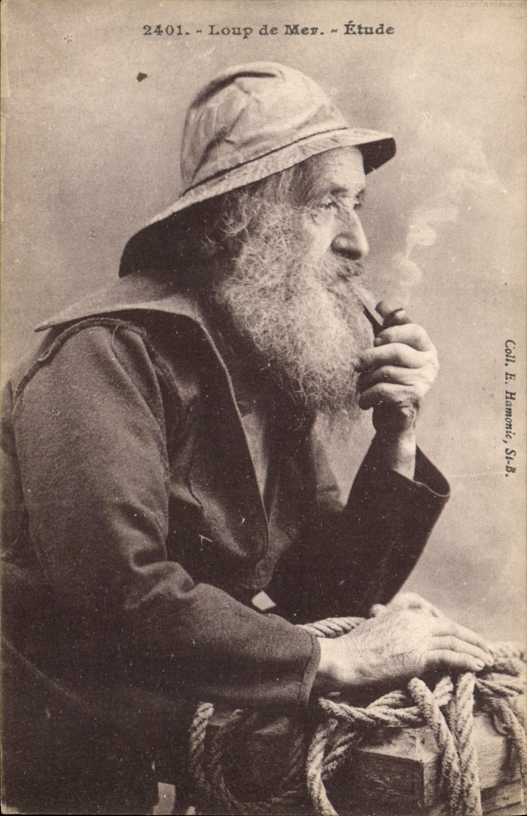 CPA Folklore Tabac Loup de mer Etude