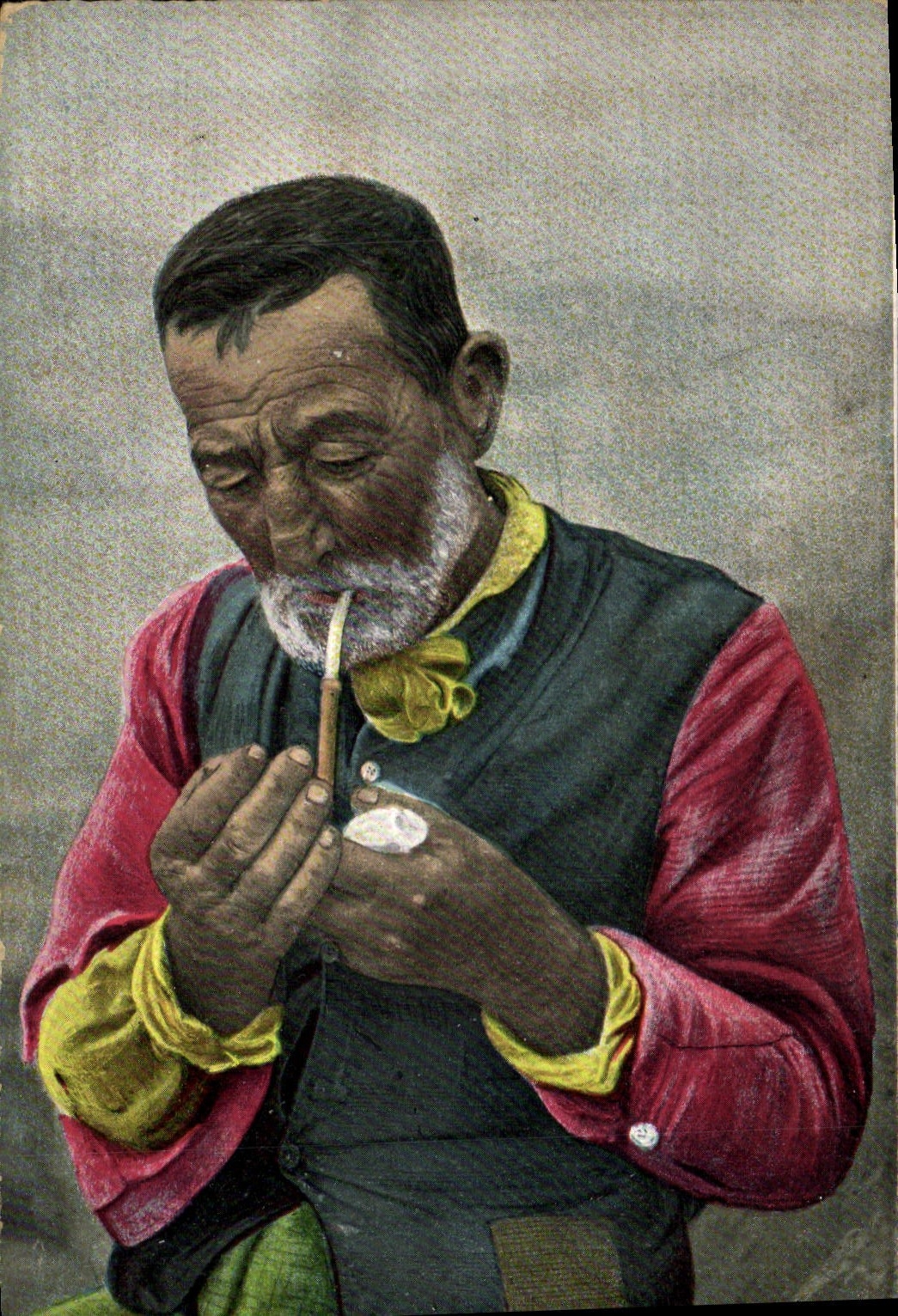 CPA Folklore Tabac Fumeur de pipe Italie