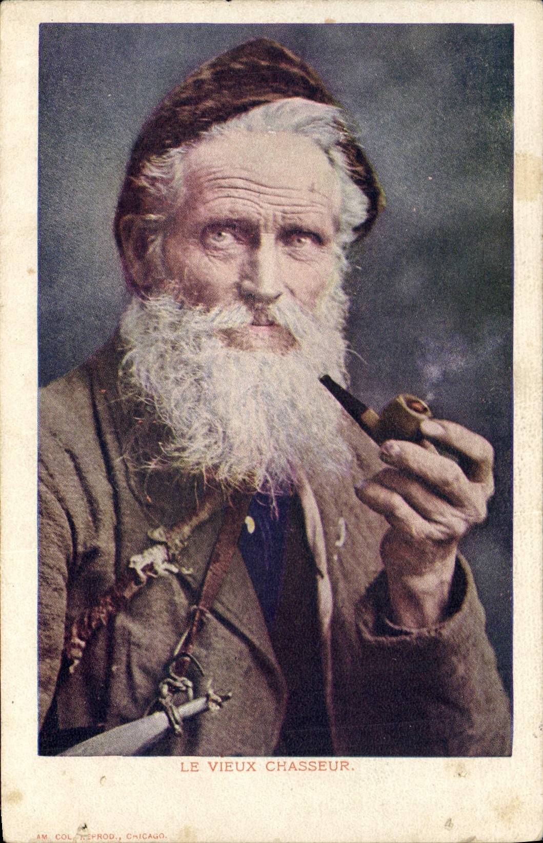 CPA Folklore Tabac Pipe Le vieux chasseur