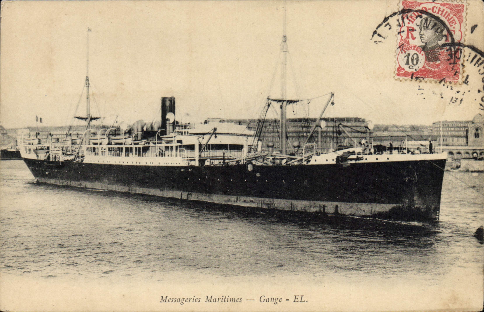 CPA Bateau Paquebot Messageries Maritimes Gange Indochine