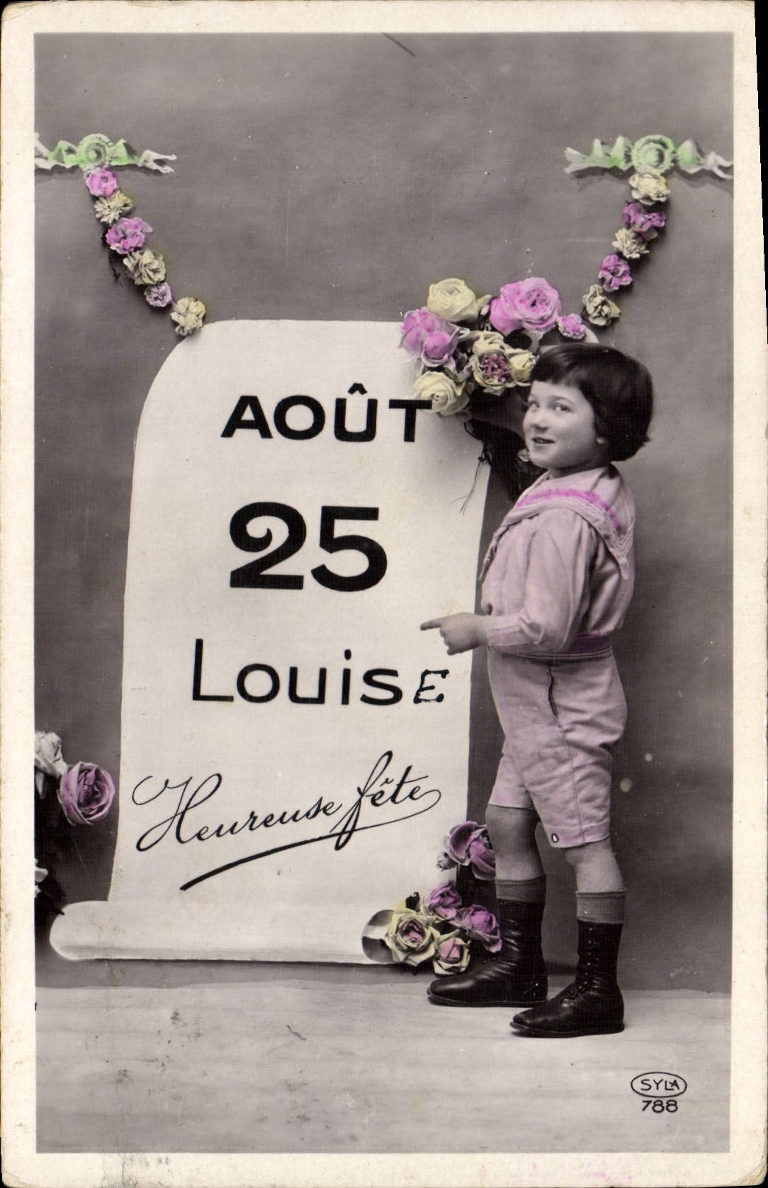 VINTAGE POSTCARD Fantasy First name Louis Louise