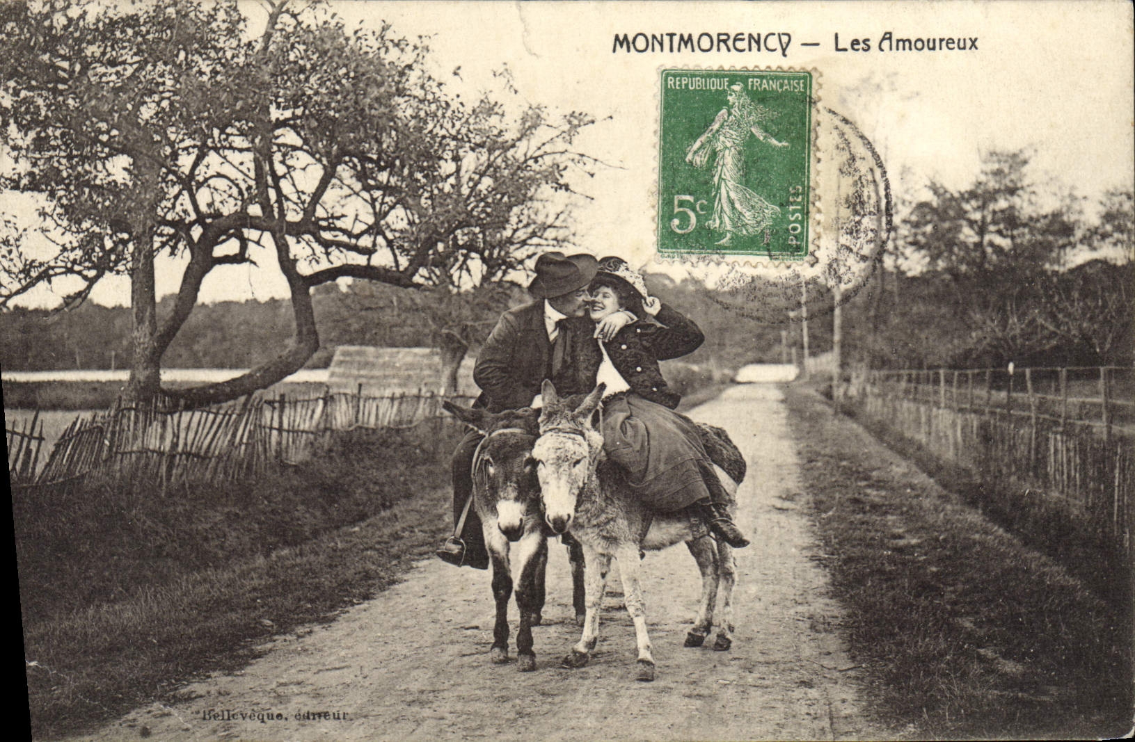 VINTAGE POSTCARD Ass Montmorency Mule in love ones