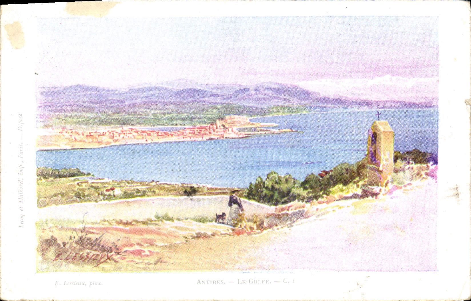 CPA Fantaisie Illustrateur Antibes Le golfe 