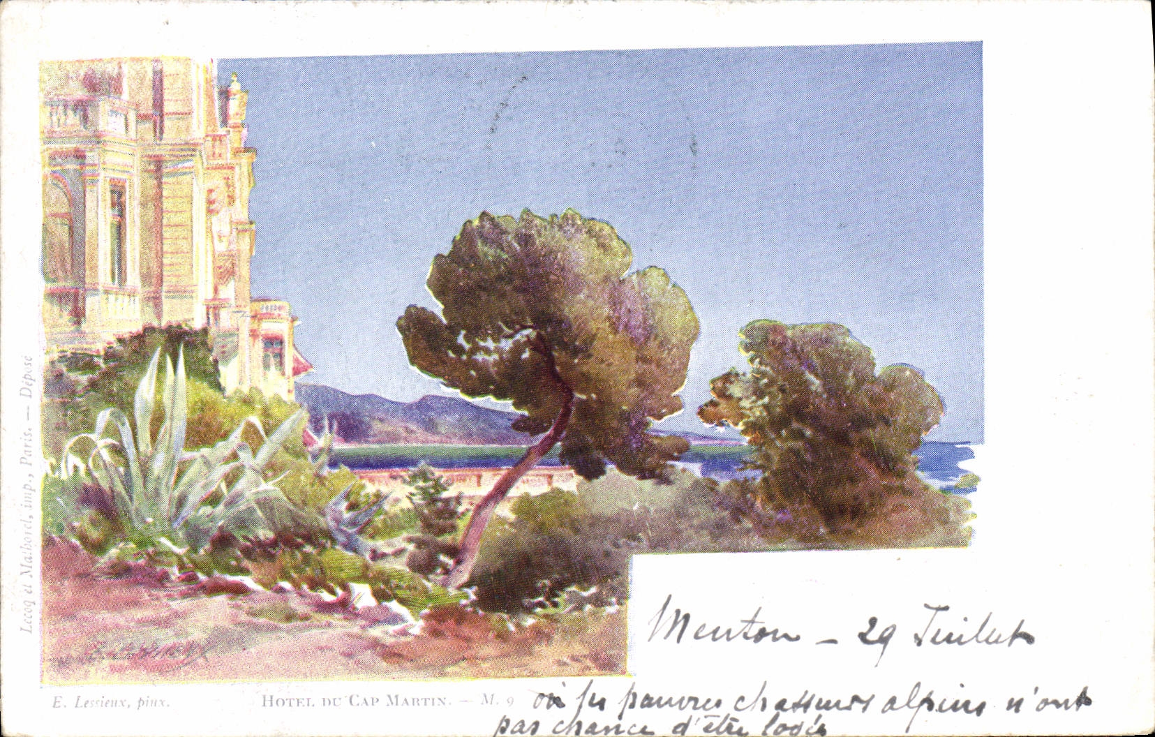 CPA Fantaisie Illustrateur Hotel du Cap Martin 