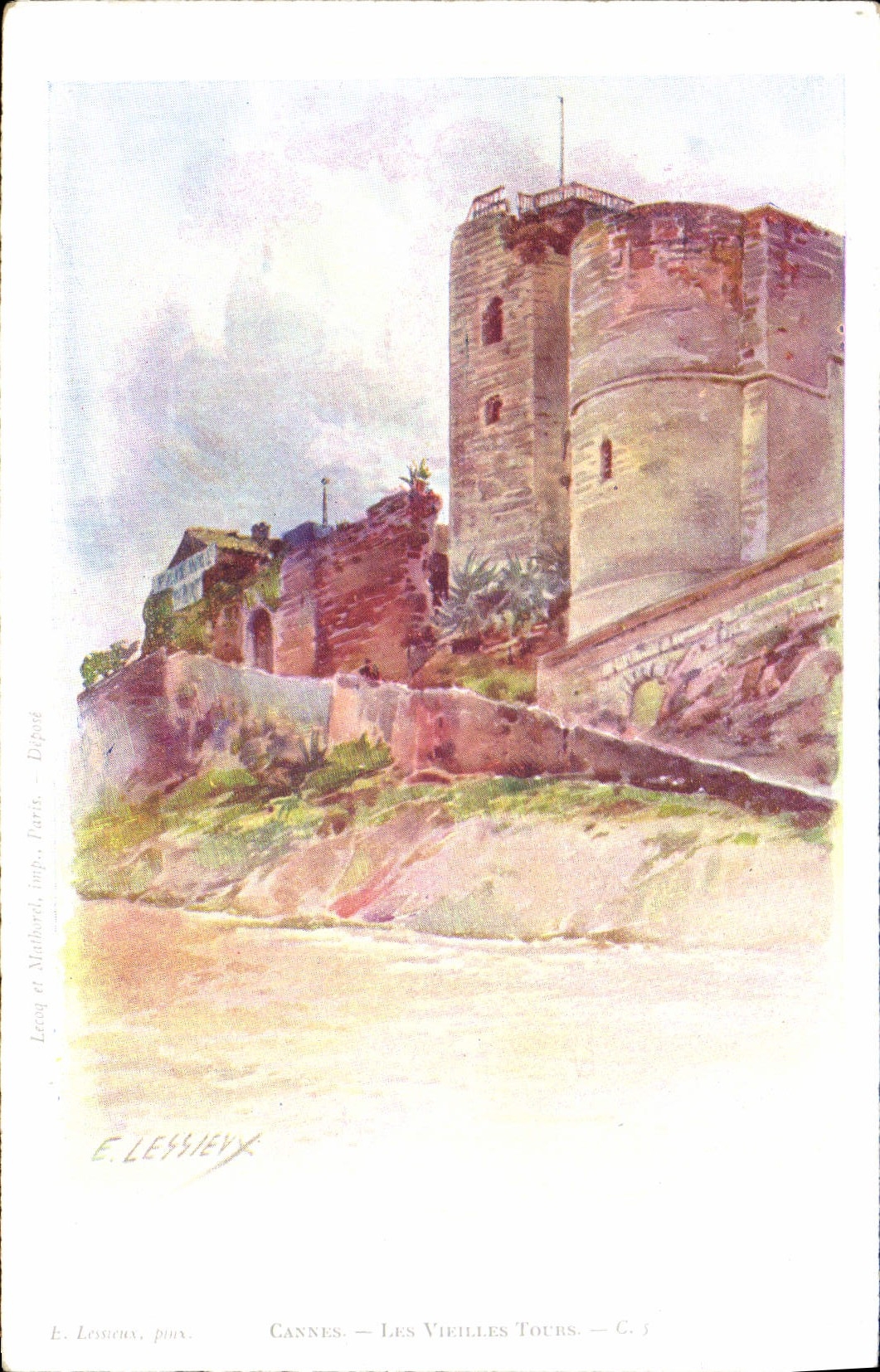 CPA Fantaisie Illustrateur Cannes Les vieilles tours 