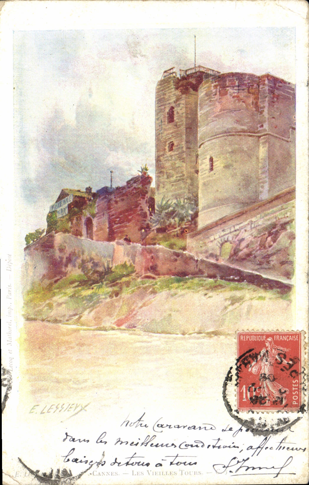 CPA Fantaisie Illustrateur Cannes Les vieilles tours