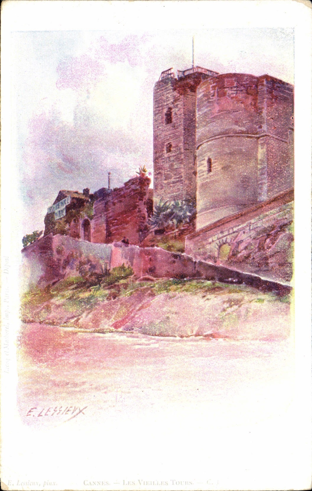 CPA Fantaisie Illustrateur Cannes Les vieilles tours
