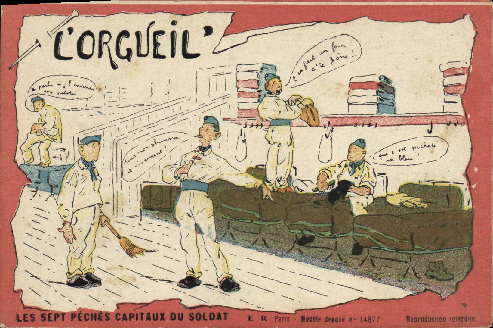 CPA Militaria L'orgueil Sept Peches Capitaux du soldat