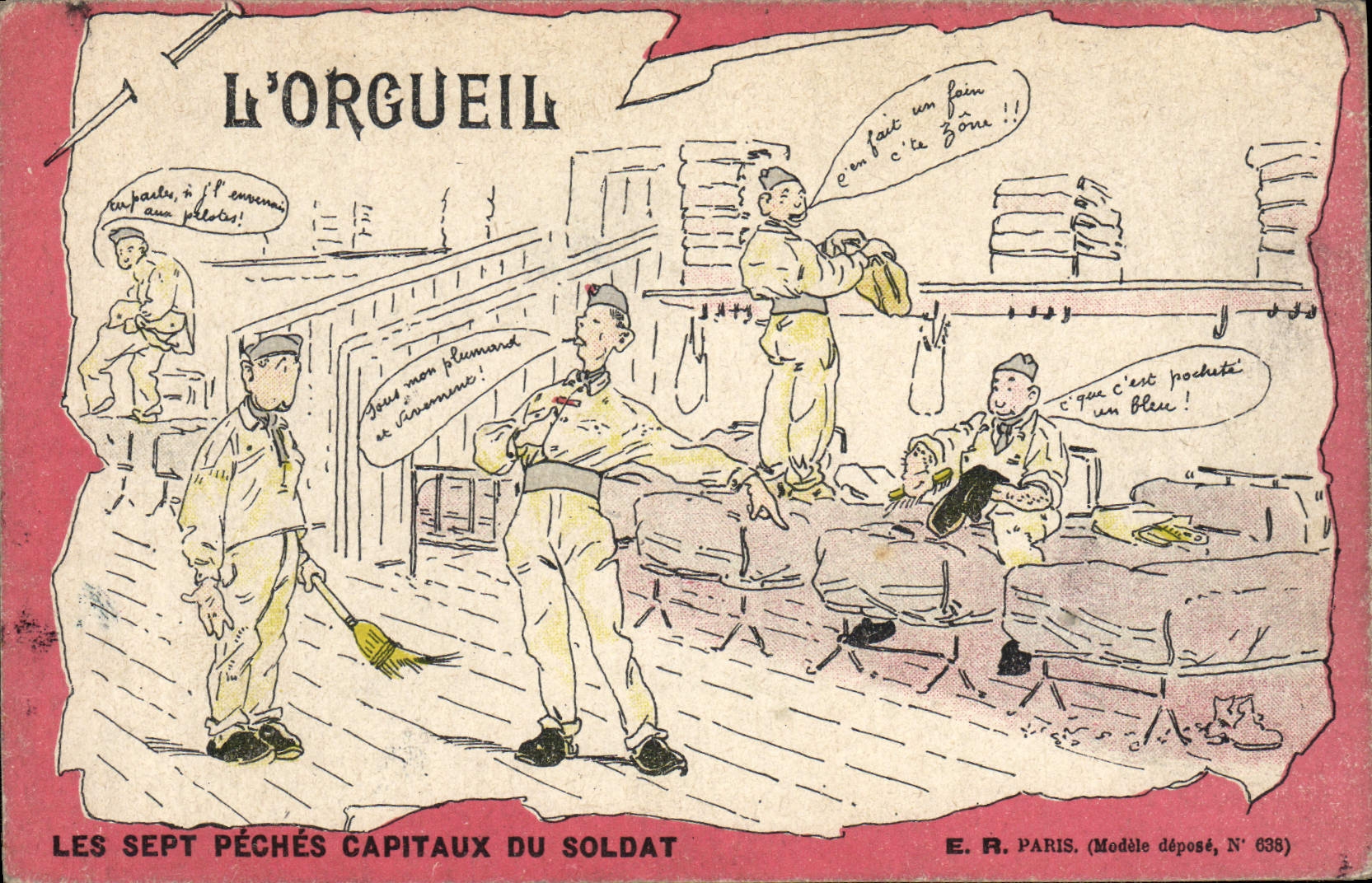 CPA Militaria L'orgueil Sept Peches Capitaux du soldat